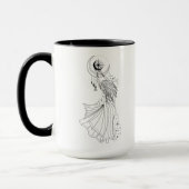 Maagd Meisje 15oz Zwarte Rand Mok (Links)