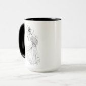 Maagd Meisje 15oz Zwarte Rand Mok (Voorkant links)