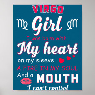 Maagd meisje grappige quote met sterrenbeeld verja poster