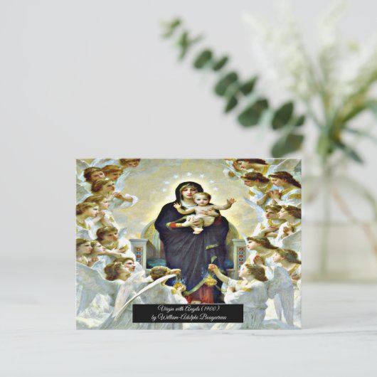 Maagd met Engelen Bouguereau Briefkaart (Staand voorkant)