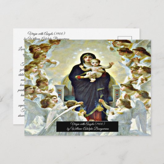 Maagd met Engelen Bouguereau Briefkaart (Voorkant / Achterkant)