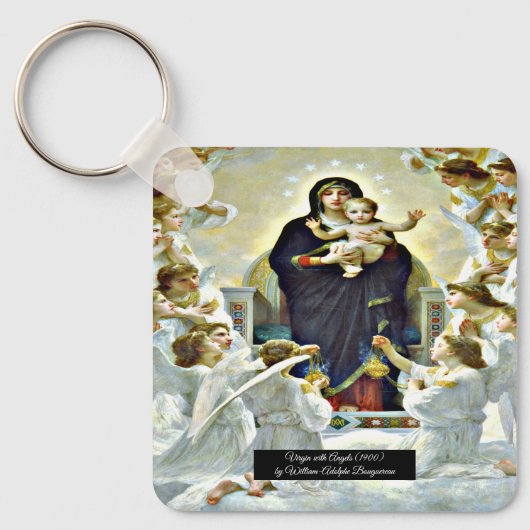 Maagd met Engelen Bouguereau Sleutelhanger (Voorkant)