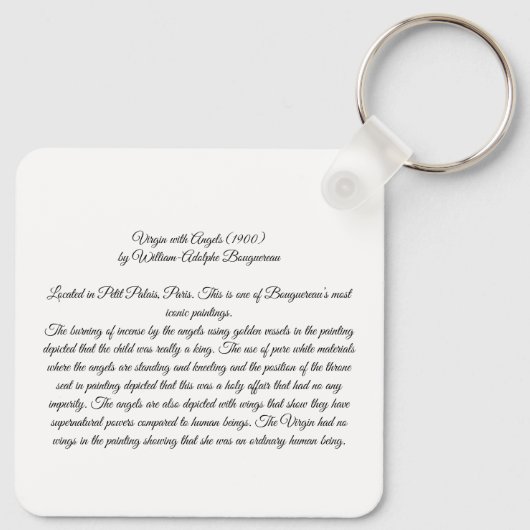 Maagd met Engelen Bouguereau Sleutelhanger (Achterkant)