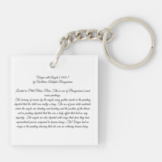 Maagd met Engelen Bouguereau Sleutelhanger (Achterkant)