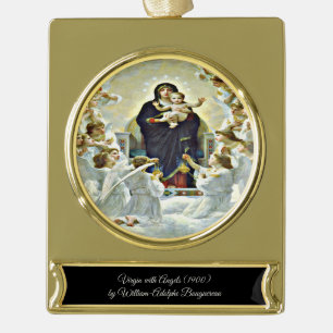 Maagd met engelen Bouguereau Verguld Banner Ornament