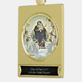Maagd met Engelen Bouguereau Verguld Banner Ornament (Links)