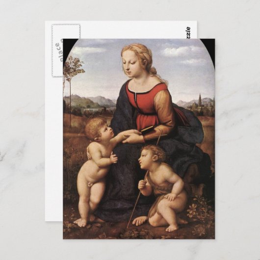 Maagd met Jezus en St. Johannes door Rafaël Briefkaart (Voorkant / Achterkant)