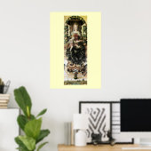 MAAGD MET KIND, blauw zwart Poster (Thuiskantoor)