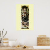 MAAGD MET KIND, blauw zwart Poster (Keuken)