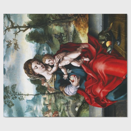 Maagd met kind cadeaupapier (Vlak)