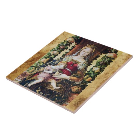 MAAGD MET KIND door Carlo Crivelli Parchment Tegeltje (Zijkant)