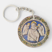 MAAGD MET KIND EN ENGELEN Ave Maria Gebed Sleutelhanger (Voorkant)