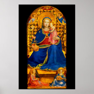 MAAGD MET KIND EN ENGELEN door Fra Angelico Poster