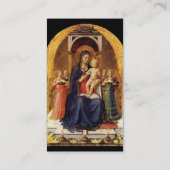 MAAGD MET KIND EN ENGELEN ,Goud Zwart Visitekaartje (Achterkant)