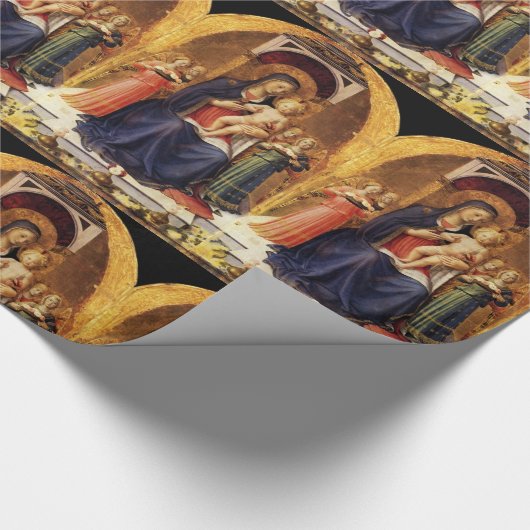 MAAGD MET KIND EN ENGELEN Kerstmis Cadeaupapier (Hoek)