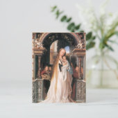 MAAGD MET KIND EN ENGELEN, perkament Briefkaart (Staand voorkant)