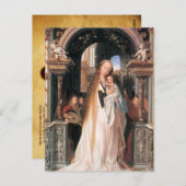 MAAGD MET KIND EN ENGELEN, perkament Briefkaart (Voorkant / Achterkant)