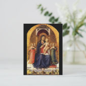 MAAGD MET KIND EN ENGELEN, perkament Briefkaart (Staand voorkant)