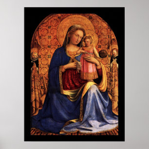 MAAGD MET KIND EN HEILIGEN door Beato Angelico Poster