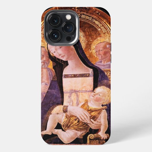 MAAGD MET KIND EN HEILIGEN iPhone HOESJE (Achterkant)