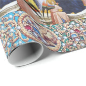 MAAGD MET KIND EN HEILIGEN ,RODE BLAUWE EDELSTENEN CADEAUPAPIER (Rol Hoek)