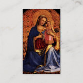 MAAGD MET KIND EN HEILIGEN, zwart papier Visitekaartje (Achterkant)