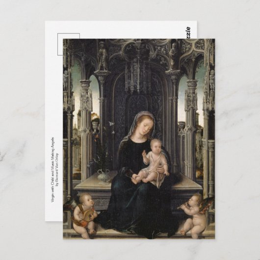 Maagd met Kind en Muziek die Angels maken van Orle Briefkaart (Voorkant / Achterkant)