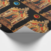 MAAGD MET KIND, ENGELEN, EDELSTENEN, GOUDEN HEILIG CADEAUPAPIER (Hoek)