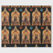 MAAGD MET KIND, ENGELEN, EDELSTENEN, GOUDEN HEILIG CADEAUPAPIER (Vlak)