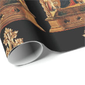 MAAGD MET KIND, ENGELEN, EDELSTENEN, GOUDEN HEILIG CADEAUPAPIER (Rol Hoek)