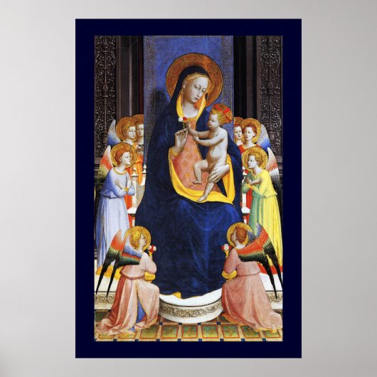 MAAGD MET KIND, ENGELEN EN HEILIGEN POSTER (Voorkant)