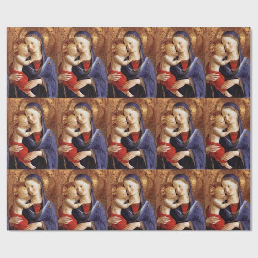 MAAGD MET KIND Kerstmis Cadeaupapier (Vlak)