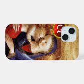 MAAGD MET KIND Rode Robijn Monogram iPhone 15 Hoesje (Achterkant horizontaal)