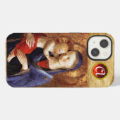MAAGD MET KIND Rode Robijn Monogram iPhone Hoesje (Achterkant horizontaal)