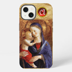 MAAGD MET KIND Rode Robijn Monogram iPhone 13 Hoesje