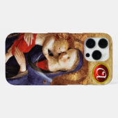 MAAGD MET KIND Rode Robijn Monogram iPhone Hoesje (Achterkant horizontaal)