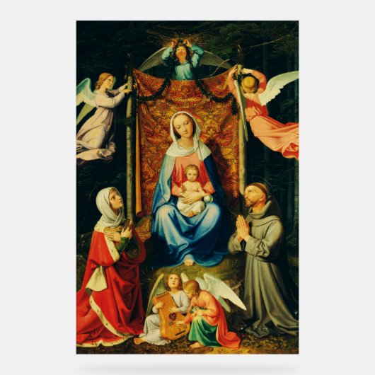 Maagd met Kind, St. Adelheid en St. Franciscus Acryl Bord (Voorkant)
