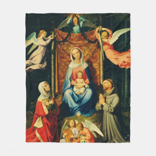 Maagd met Kind, St. Adelheid en St. Franciscus Fleece Deken (Voorkant)