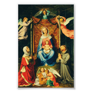 Maagd met Kind, St. Adelheid en St. Franciscus Foto Afdruk