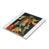 Maagd met Kind, St. Adelheid en St. Franciscus Tegeltje (Zijkant)