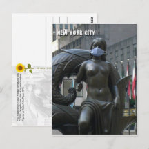 Maagd met mondkapje - NYC V ansichtkaart