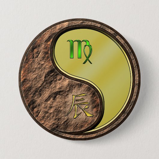 Maagd & Metaal Draak Ronde Button 7,6 Cm (Voorkant)
