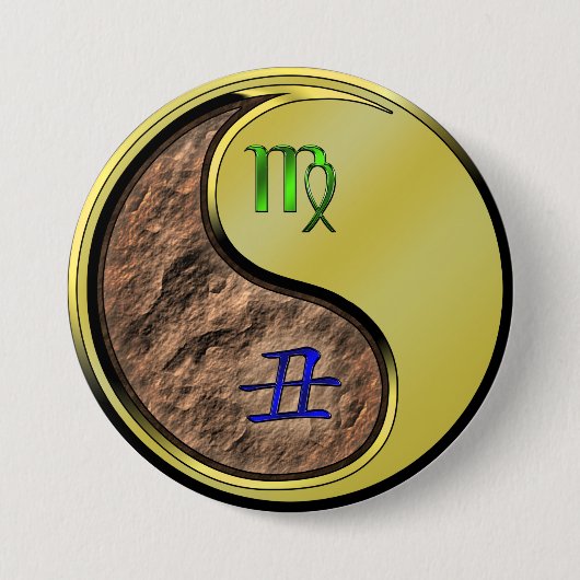 Maagd & Metaal Os Ronde Button 7,6 Cm (Voorkant)