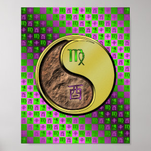 Maagd & Metalen Haan Poster