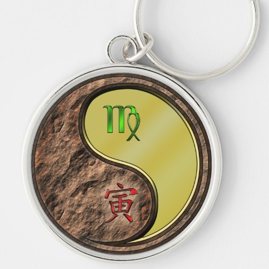 Maagd & Metalen Tijger Sleutelhanger (Voorkant)