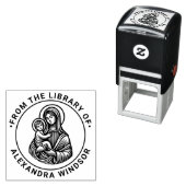 Maagd Moeder Maria Baby Jezus #2 Bibliotheek Boekn Zelfinktende Stempel (In situ)