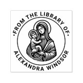 Maagd Moeder Maria Baby Jezus #2 Bibliotheek Boekn Zelfinktende Stempel (Design)