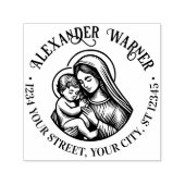 Maagd Moeder Maria Baby Jezus #3 Naam Adres Zelfinktende Stempel (Design)