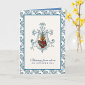 Maagd Moeder Maria Katholieke Moederdag Kaart (Gele Bloem)