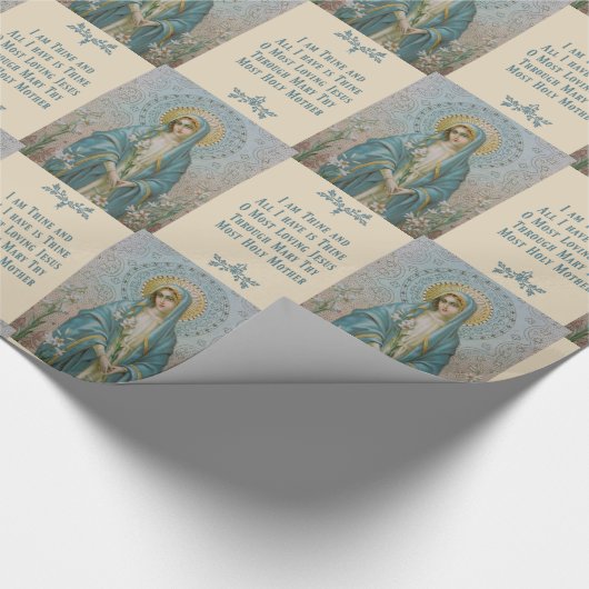 Maagd moeder Maria met leugens en gebed Cadeaupapier (Hoek)